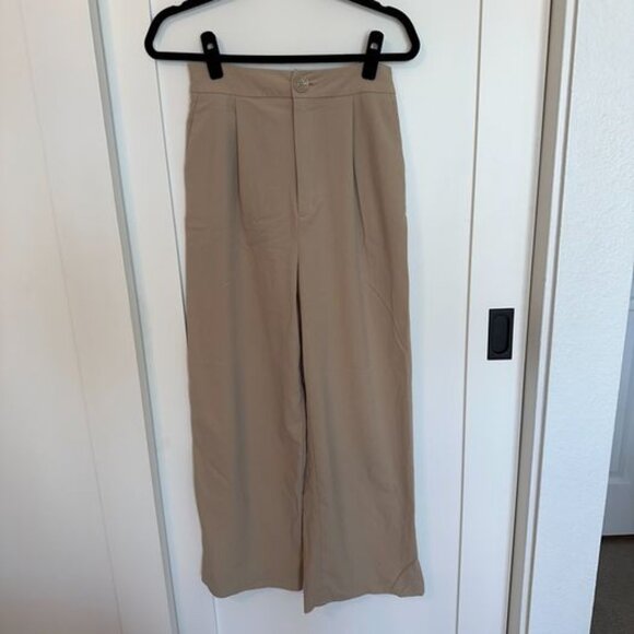 Asos Beige Stradivarius Petite Wide Leg Pant - Picture 1 of 8